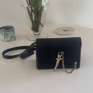Sancia Black Leather Crossbody Bag